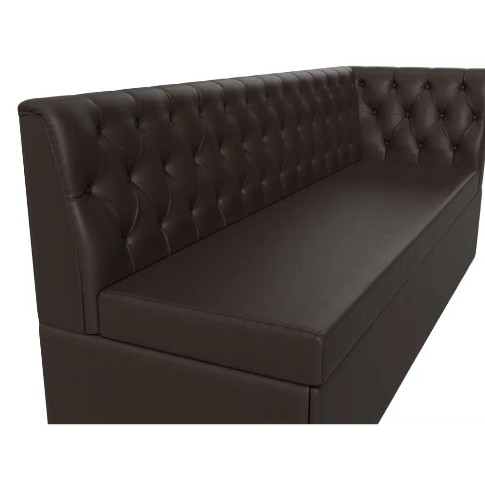 Фото 4 Диван кухонный прямой Маркиз с углом справа Лига диванов 112847 182x85x62 см экокожа цвет коричневый