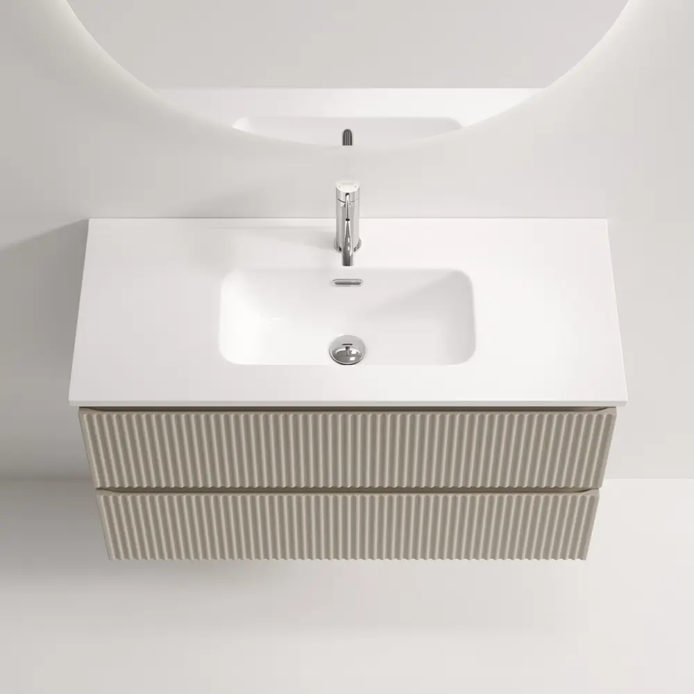 Фото 6 Тумба под раковину подвесная Sancos Snob R SNR90/39CE 89см цвет beige soft