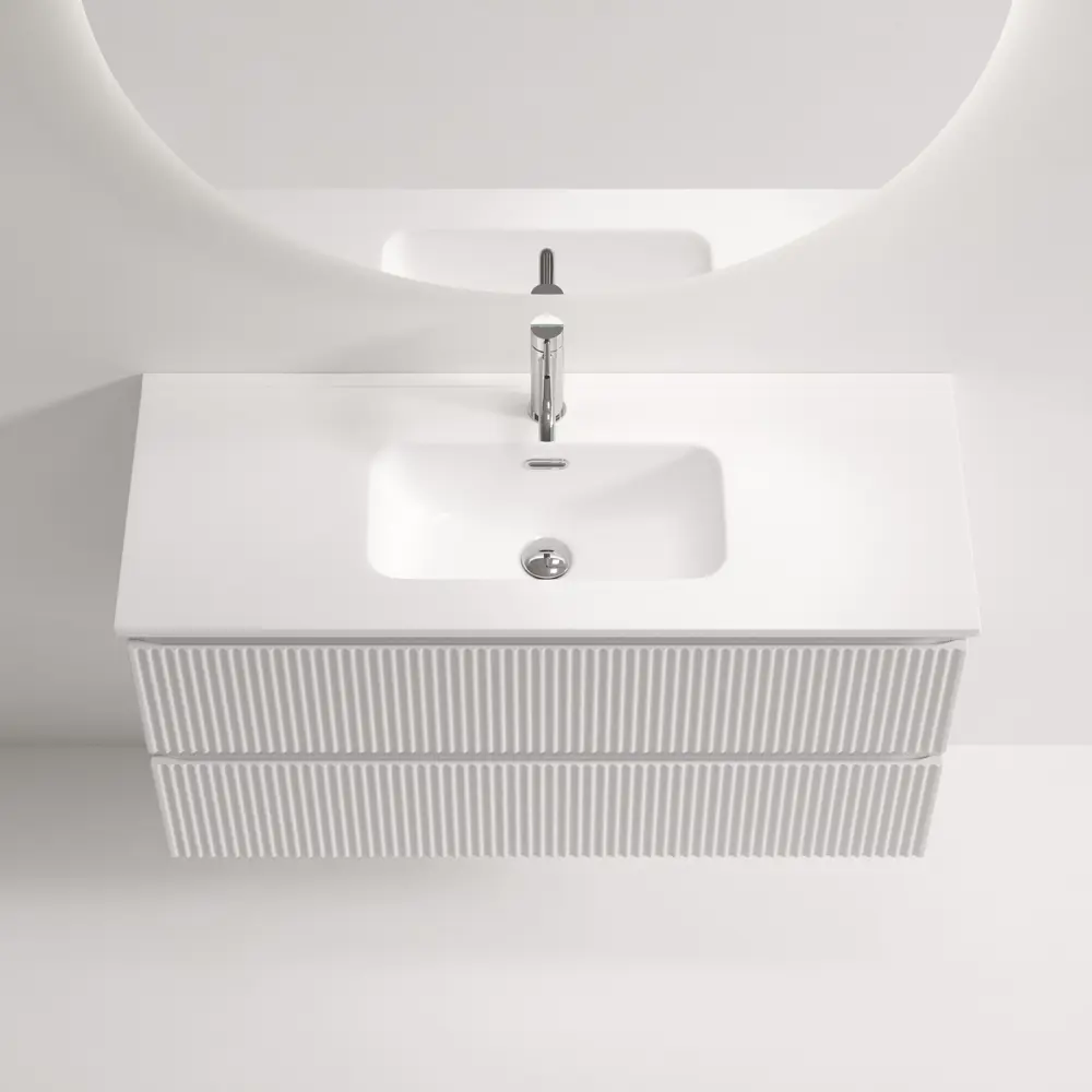 Фото 6 Тумба под раковину подвесная Sancos Snob R SNR100/39W 99.5см цвет bianco