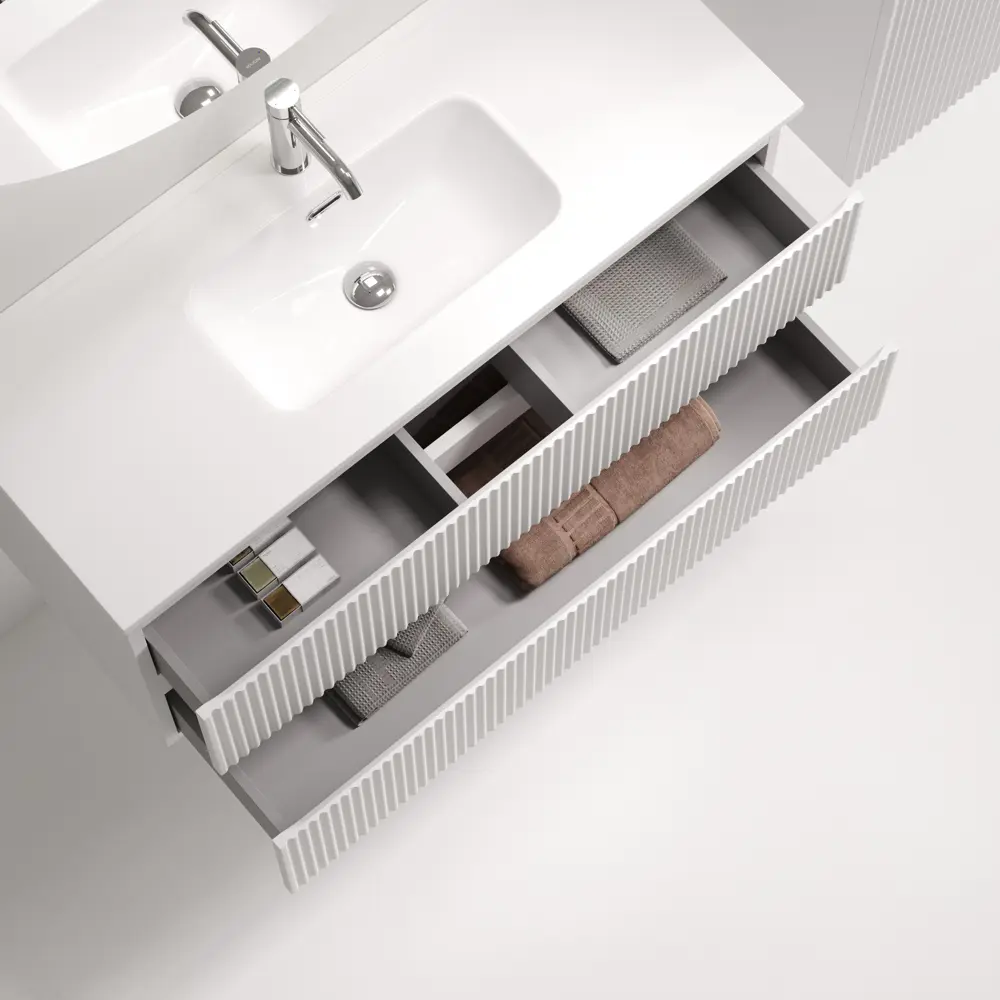 Фото 4 Тумба под раковину подвесная Sancos Snob R SNR100/39W 99.5см цвет bianco