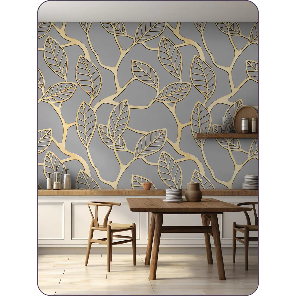 Фото 2 Фотообои флизелиновые Barton wall 3d листья абстракция 300x270 см Фото 2 Фотообои флизелиновые Barton wall 3d листья абстракция 300x270 см