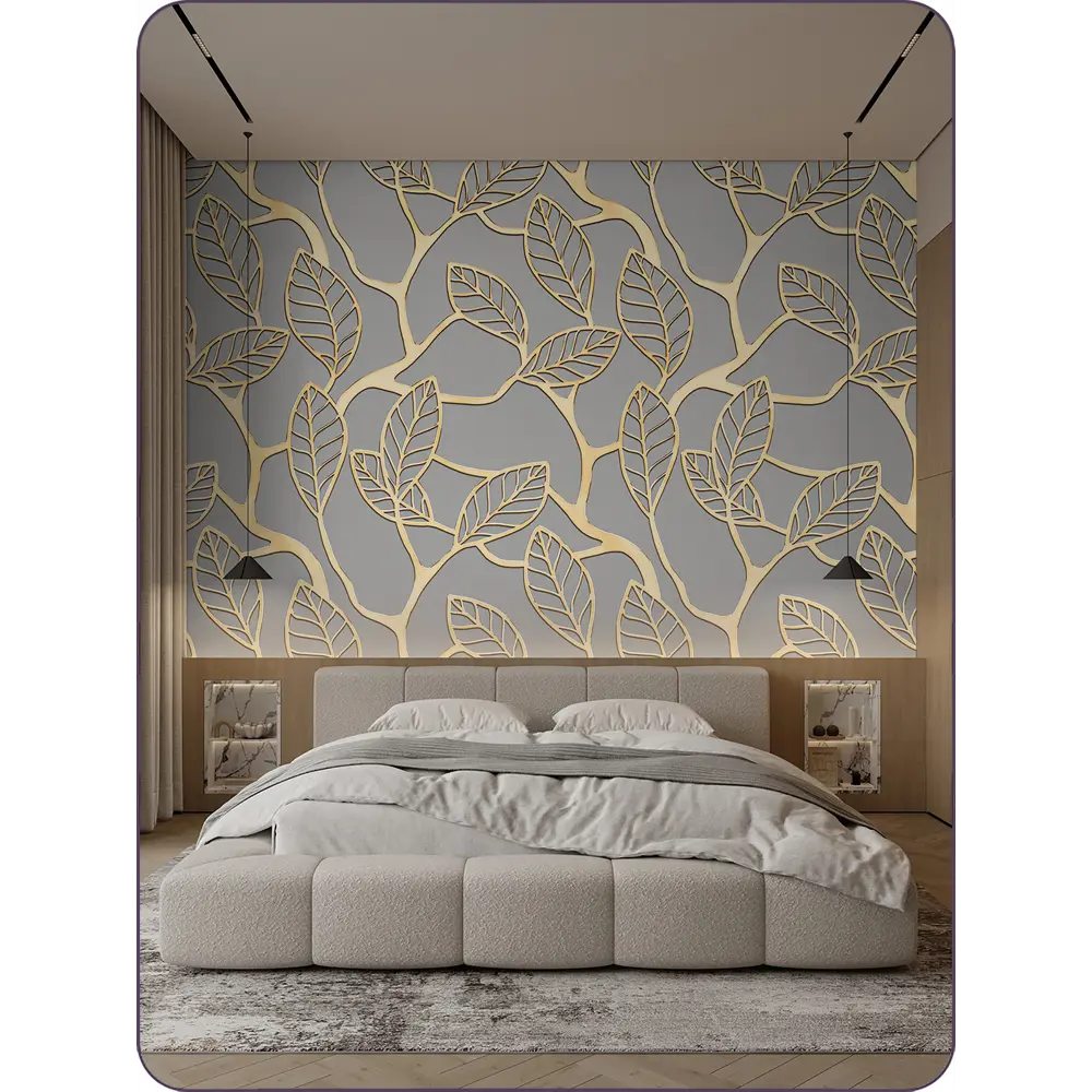 Фото 4 Фотообои флизелиновые Barton wall 3d листья абстракция 300x270 см Фото 4 Фотообои флизелиновые Barton wall 3d листья абстракция 300x270 см