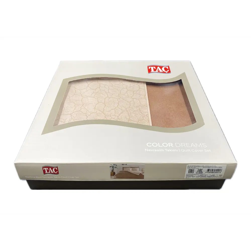 Фото 4 Комплект постельного белья Tac Rainforce RIVEN ранфорс евро наволочки 50 x 70- 4 шт цвет горчичный