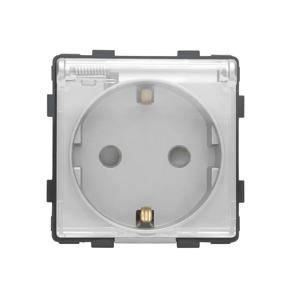 Фото Модульная розетка встраиваемая Vell 1379022 с заземлением цвет белый