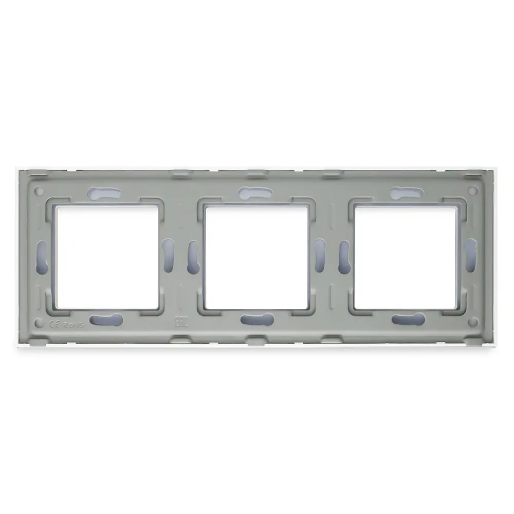 Фото 2 Рамка для розеток и выключателей Vell WH3P-GL 3 поста цвет белый