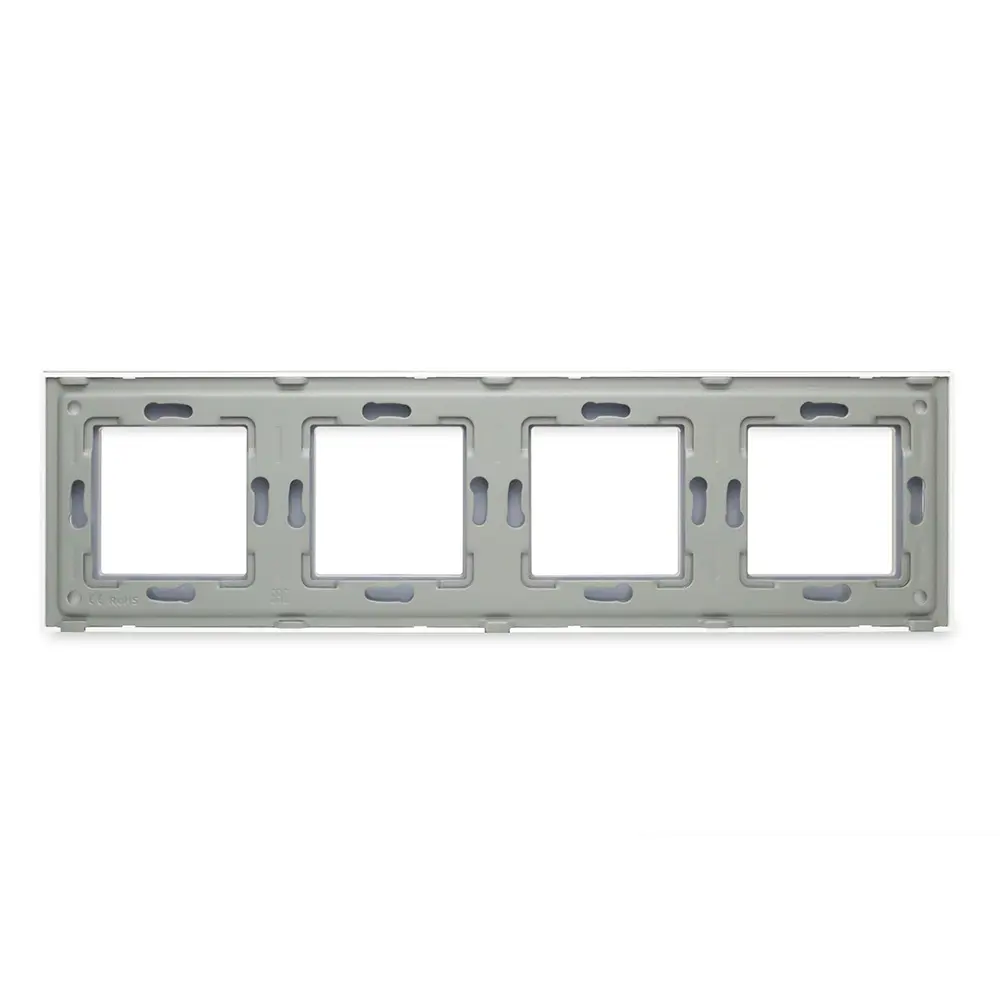 Фото 2 Рамка для розеток и выключателей Vell WH4P-GL 4 поста цвет белый