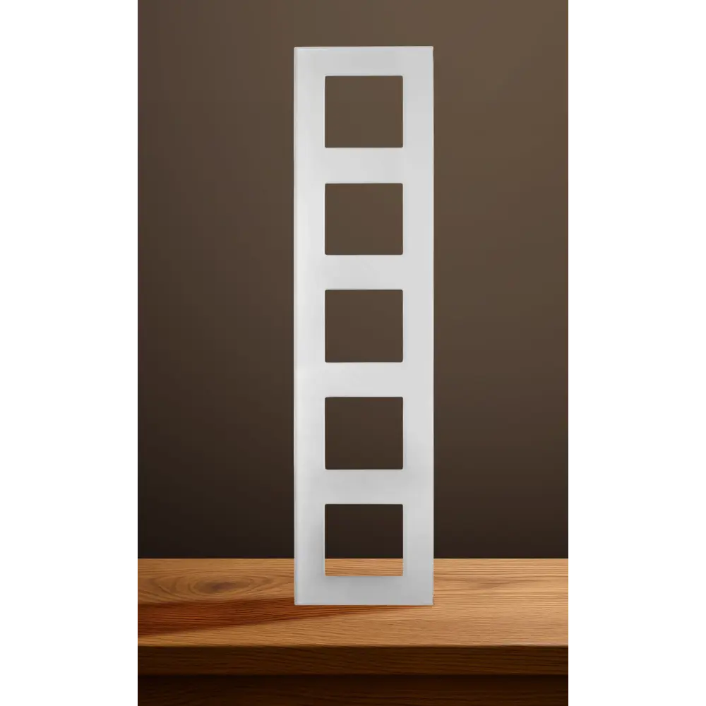 Фото 7 Рамка для розеток и выключателей Vell WH5P-GL 5 постов цвет белый