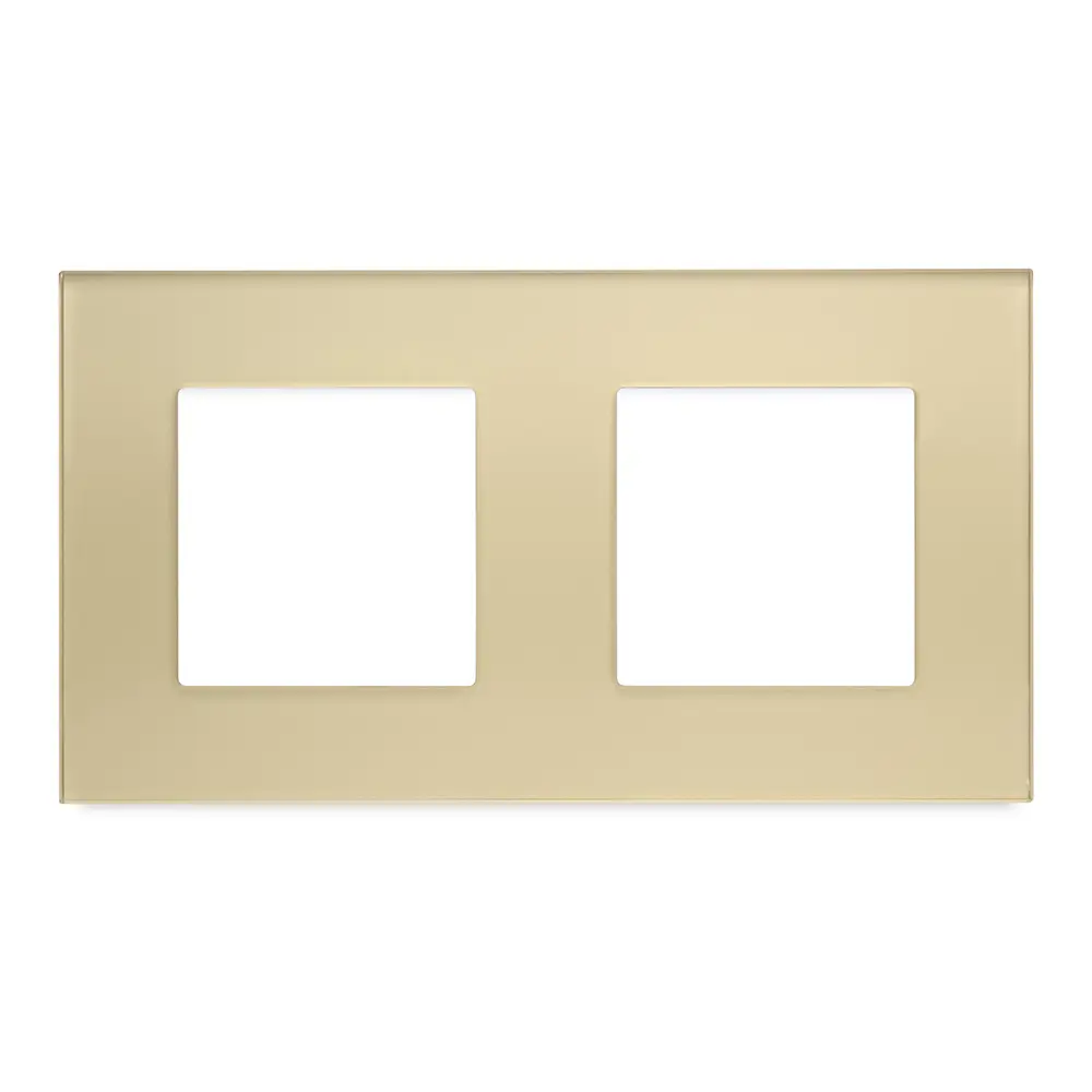 Фото Рамка для розеток и выключателей Vell GD2P-GL 2 поста цвет желтый