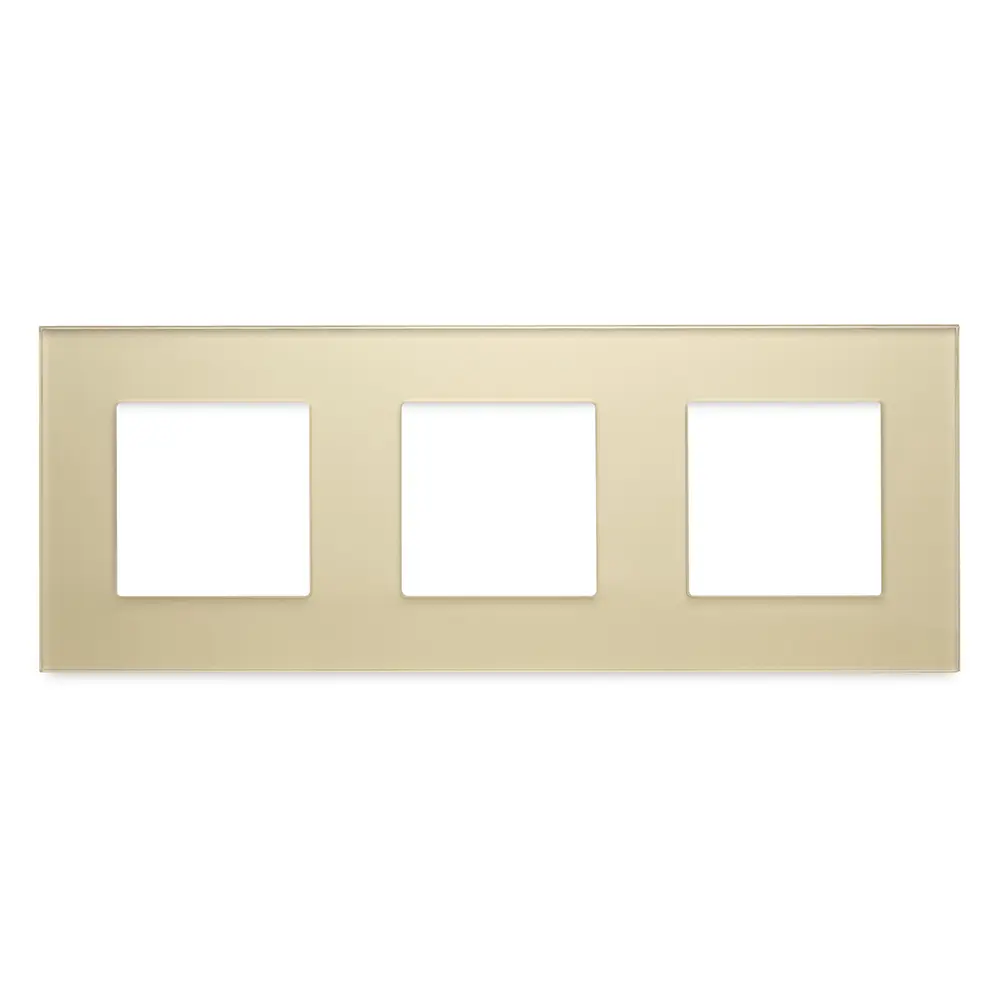 Фото Рамка для розеток и выключателей Vell GD3P-GL 3 поста цвет желтый