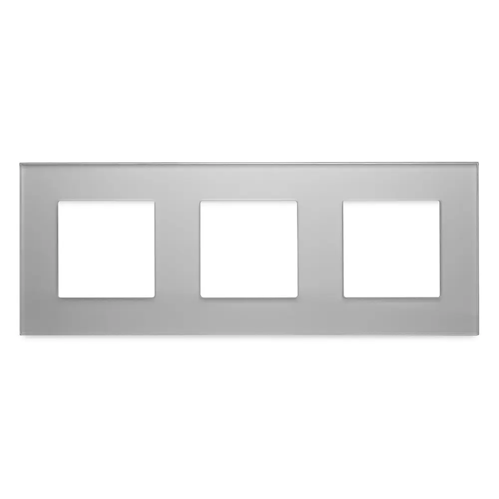 Фото Рамка для розеток и выключателей Vell GY3P-GL 3 поста цвет серый