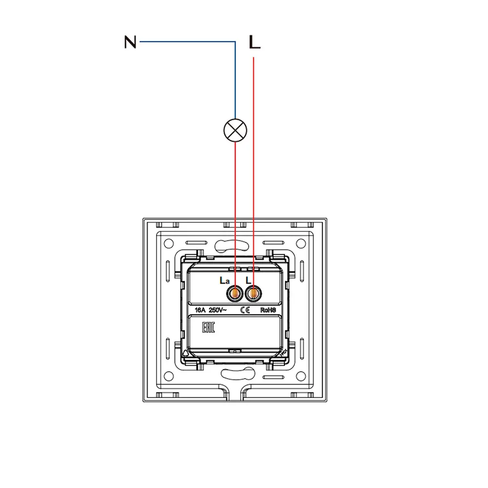 Фото 4 Выключатель встраиваемый Vell 1379030 1 клавиша цвет белый