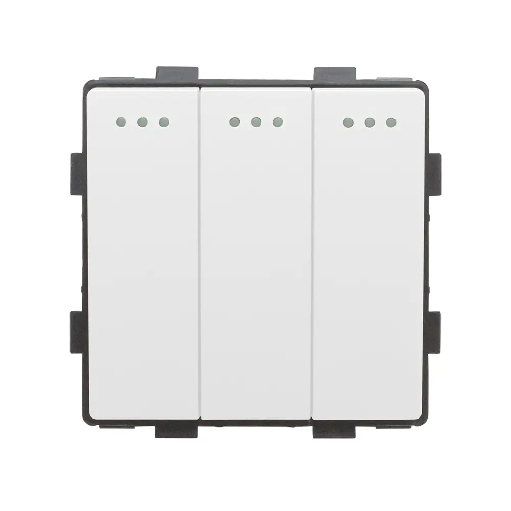 Фото Выключатель встраиваемый Vell 1379038 3 клавиши цвет белый Фото Выключатель встраиваемый Vell 1379038 3 клавиши цвет белый