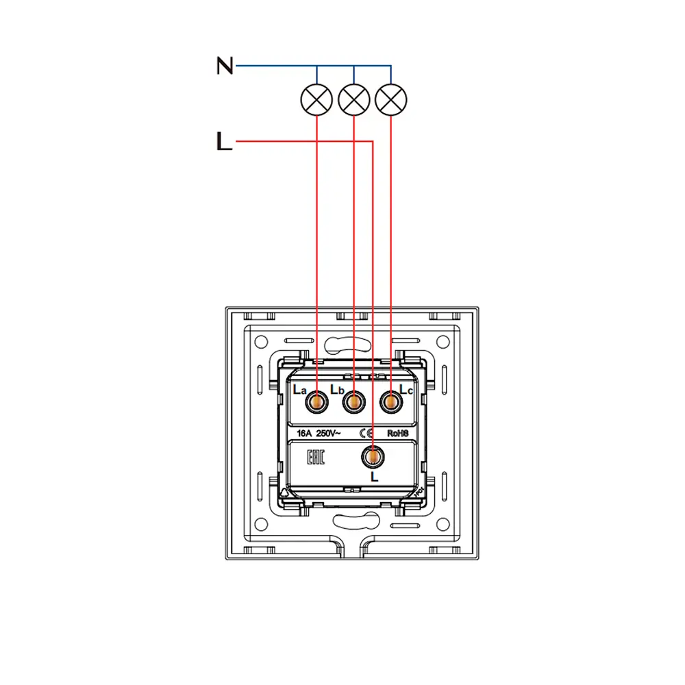 Фото 4 Выключатель встраиваемый Vell 1379038 3 клавиши цвет белый Фото 4 Выключатель встраиваемый Vell 1379038 3 клавиши цвет белый