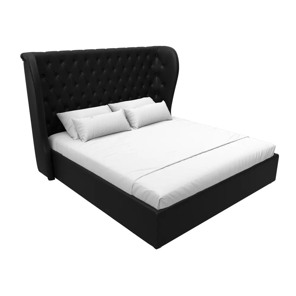 Фото 2 Кровать Далия 180 Лига диванов 108308 210x140x210 см экокожа цвет черный Фото 2 Кровать Далия 180 Лига диванов 108308 210x140x210 см экокожа цвет черный