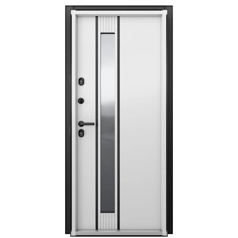 Фото 3 Дверь входная металлическая в частный дом со стеклопакетом