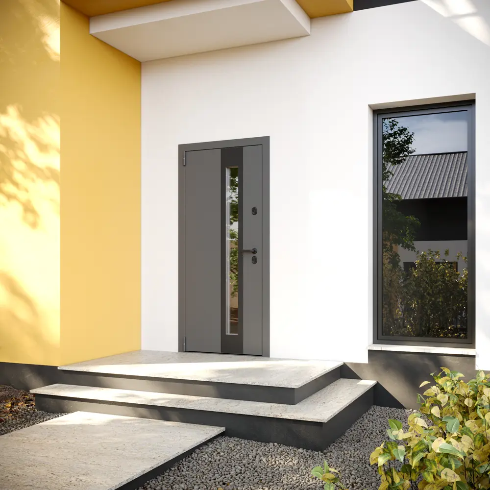 Фото 12 Дверь входная металлическая в частный дом со стеклопакетом