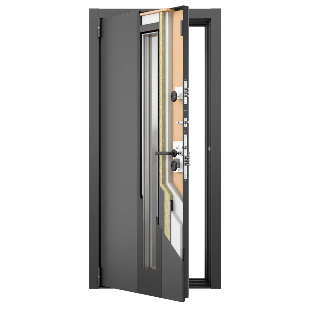 Фото 18 Дверь входная металлическая в частный дом со стеклопакетом