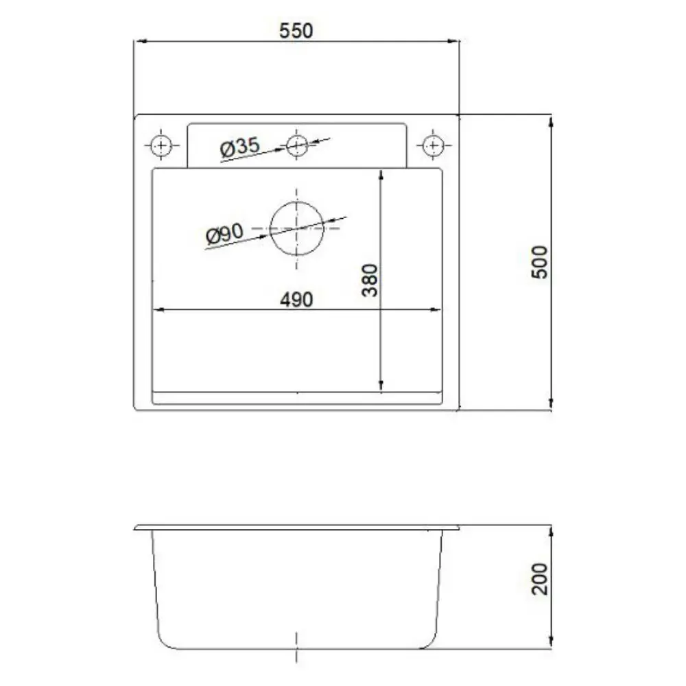Фото 7 Мойка для кухни врезная Reflexion Cubi RX1555TN олово 55х50 см