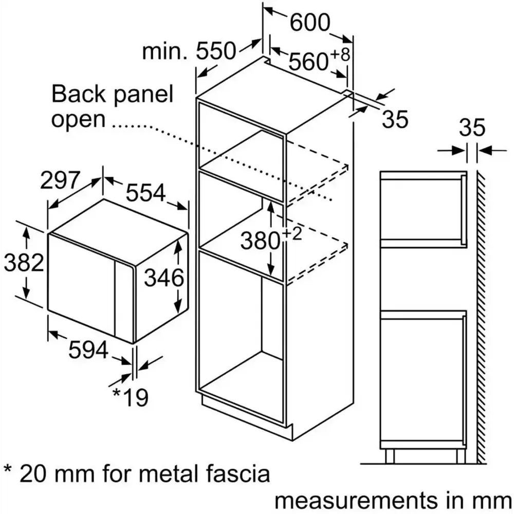 Фото 4 Встраиваемая микроволновая печь Bosch BFL524MB2 TM820HUA 20 л 59.4x38.2x31.7 см цвет черный Фото 4 Встраиваемая микроволновая печь Bosch BFL524MB2 TM820HUA 20 л 59.4x38.2x31.7 см цвет черный