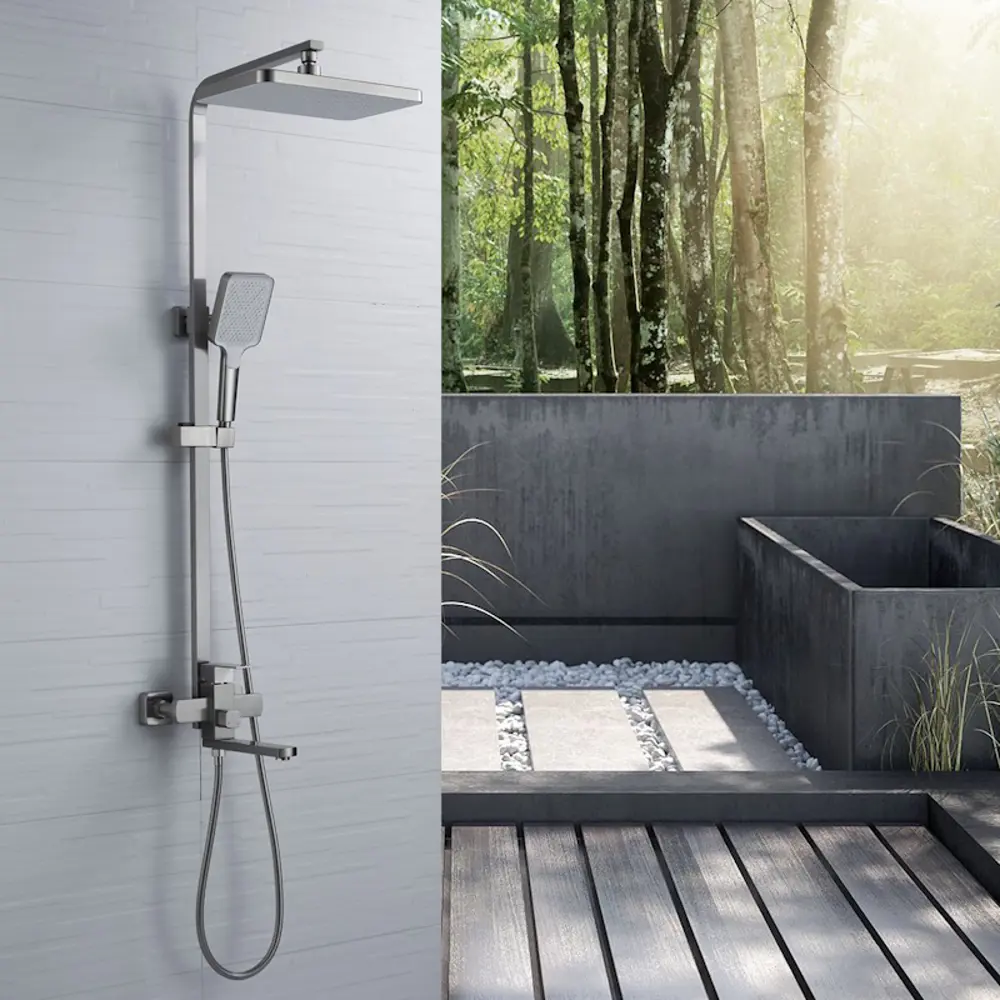 Фото 2 Душевая система Shevanik S7036L ручной душ 3 режимами работы цвет сатин Фото 2 Душевая система Shevanik S7036L ручной душ 3 режимами работы цвет сатин