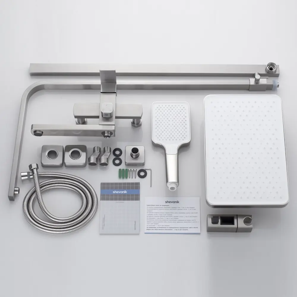 Фото 24 Душевая система Shevanik S7036L ручной душ 3 режимами работы цвет сатин Фото 24 Душевая система Shevanik S7036L ручной душ 3 режимами работы цвет сатин