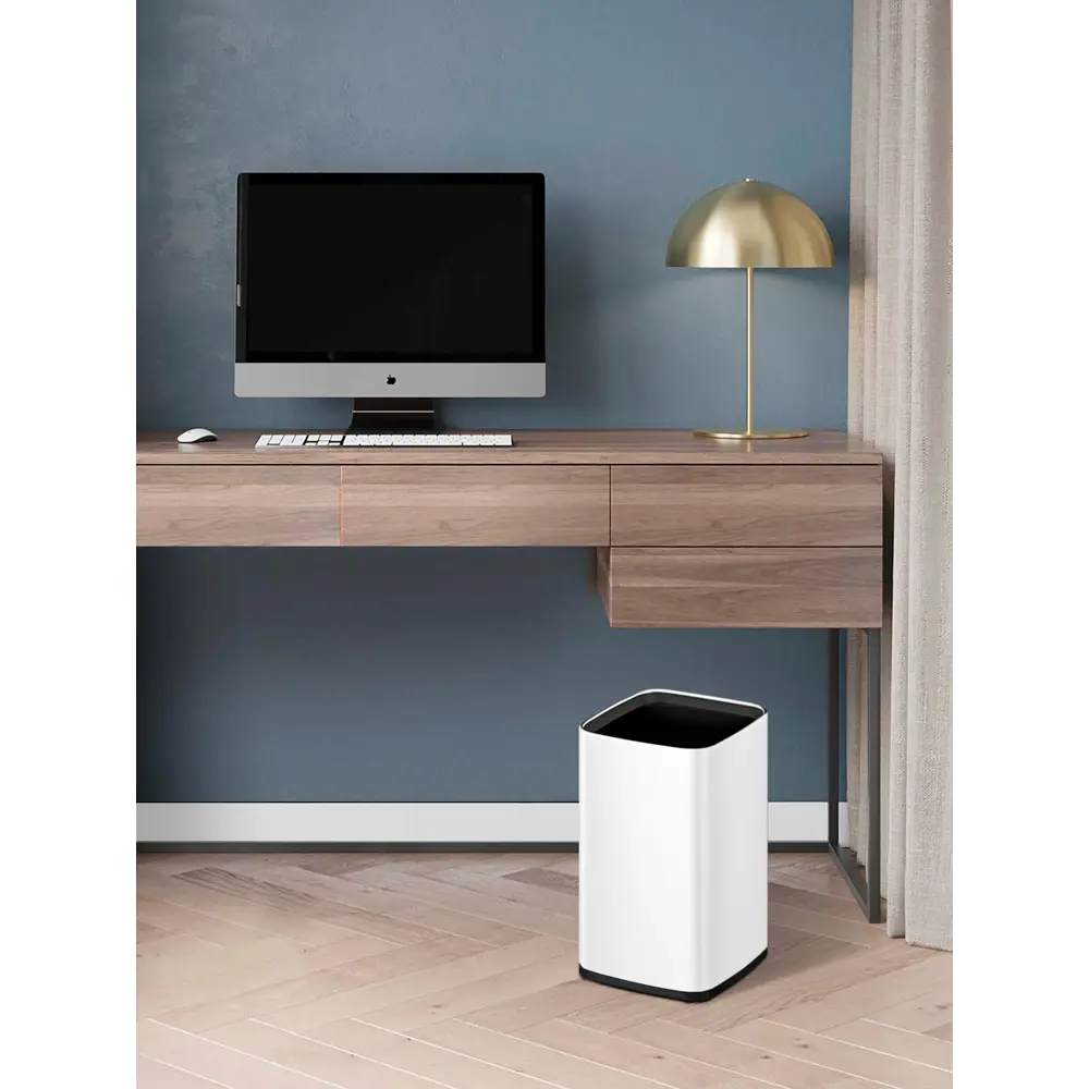 Фото 8 Мусорное ведро открытое 7 литров EKO мусорное ведро без крышки окрашенная сталь белый