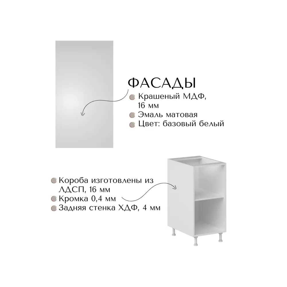 Фото 3 Кухня No name Беатрис Б0002 100x220x25 см МДФ цвет белый