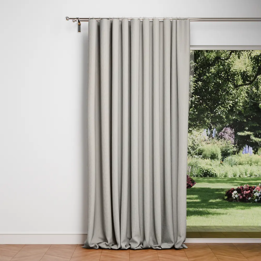 Фото Штора на ленте Меланж 200x280 см цвет бежевый Фото Штора на ленте Меланж 200x280 см цвет бежевый