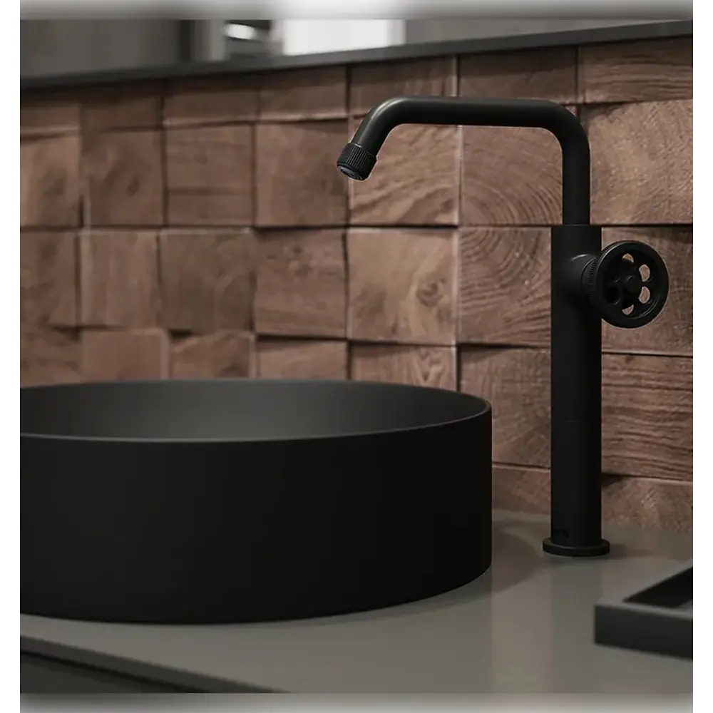 Фото 2 Смеситель для настольного умывальника черный Grange Iddis GRABLR1i01