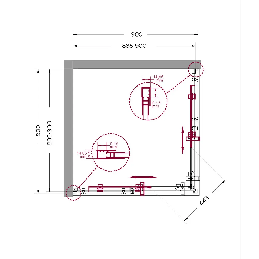 Фото 3 Душевой уголок Belbagno MARINO-A-2-90-C-CR квадратная 90x90см хромированный профиль эффект стекла прозрачный Фото 3 Душевой уголок Belbagno MARINO-A-2-90-C-CR квадратная 90x90см хромированный профиль эффект стекла прозрачный