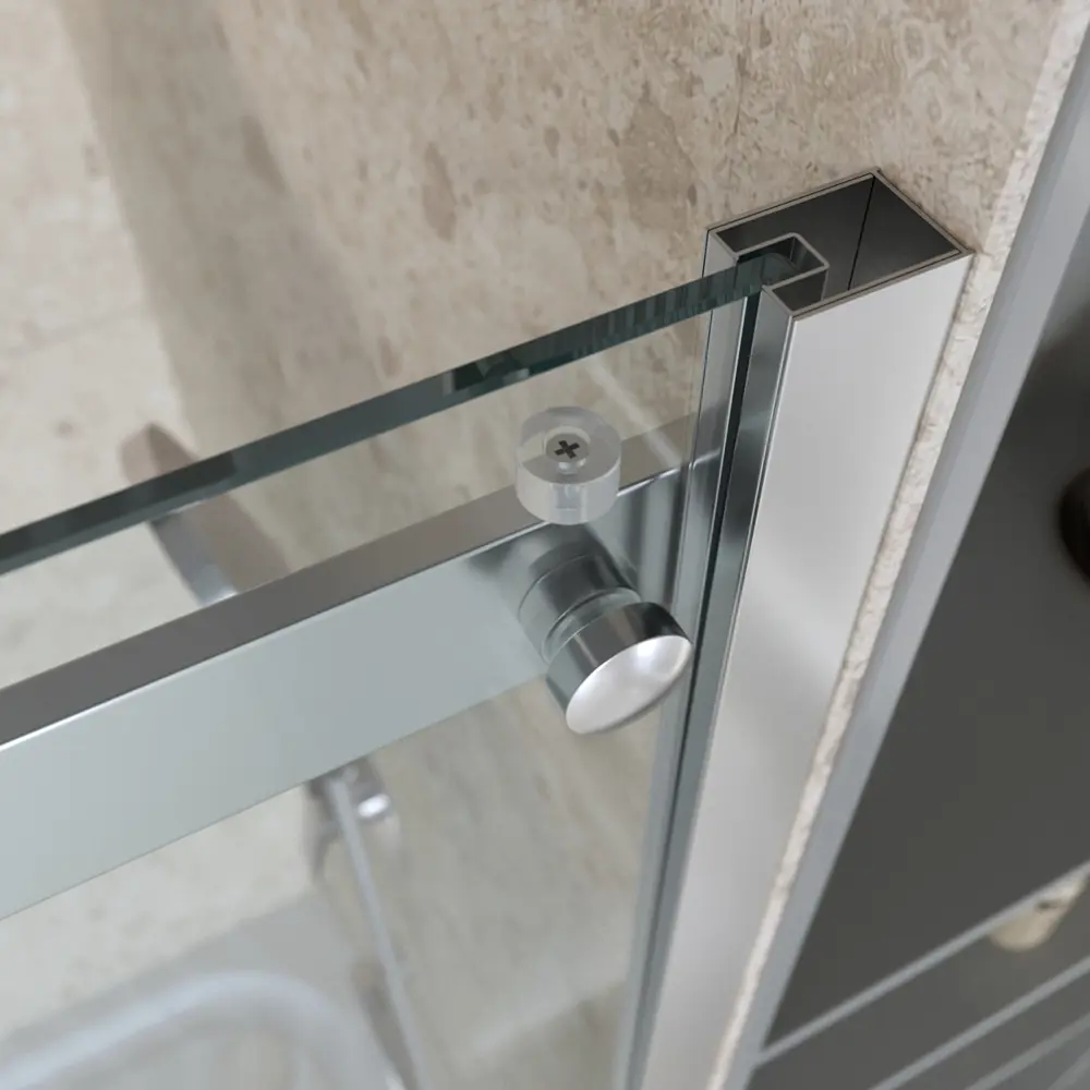 Фото 5 Душевая дверь Belbagno MARINO-2-BF-1-140-C-CR 140см эффект стекла прозрачный раздвижной