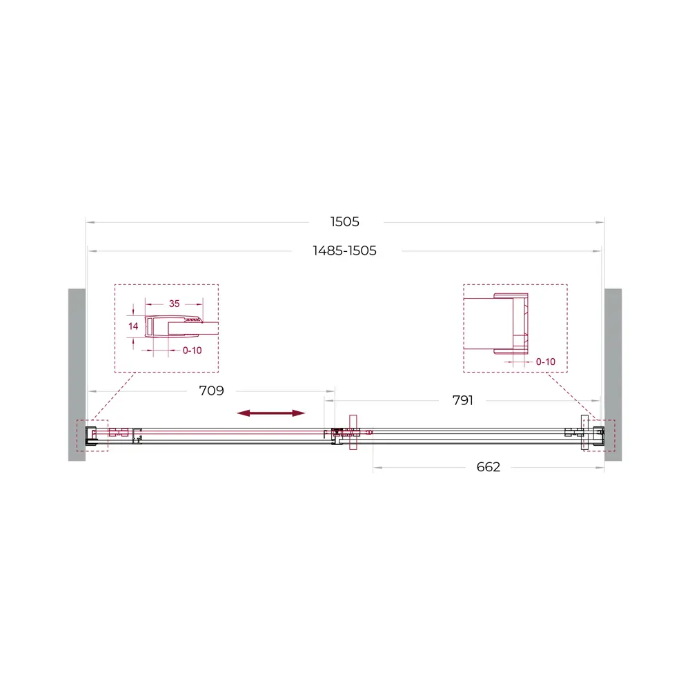 Фото 8 Душевая дверь Belbagno SOFT_CLOSE-1-BF-1-150-C-GM 150см эффект стекла прозрачный раздвижной Фото 8 Душевая дверь Belbagno SOFT_CLOSE-1-BF-1-150-C-GM 150см эффект стекла прозрачный раздвижной