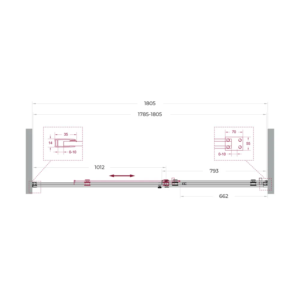 Фото 9 Душевая дверь Belbagno SOFT_CLOSE-2-BF-1-180-C-GM 180см эффект стекла прозрачный раздвижной Фото 9 Душевая дверь Belbagno SOFT_CLOSE-2-BF-1-180-C-GM 180см эффект стекла прозрачный раздвижной