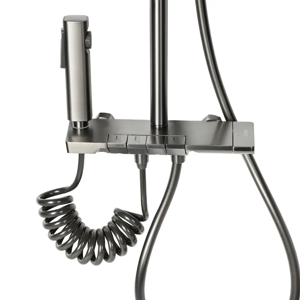 Фото 7 Душевая система Royce Abby RCS-110304GR с гигиеническим душем 1 режимная цвет серый матовый