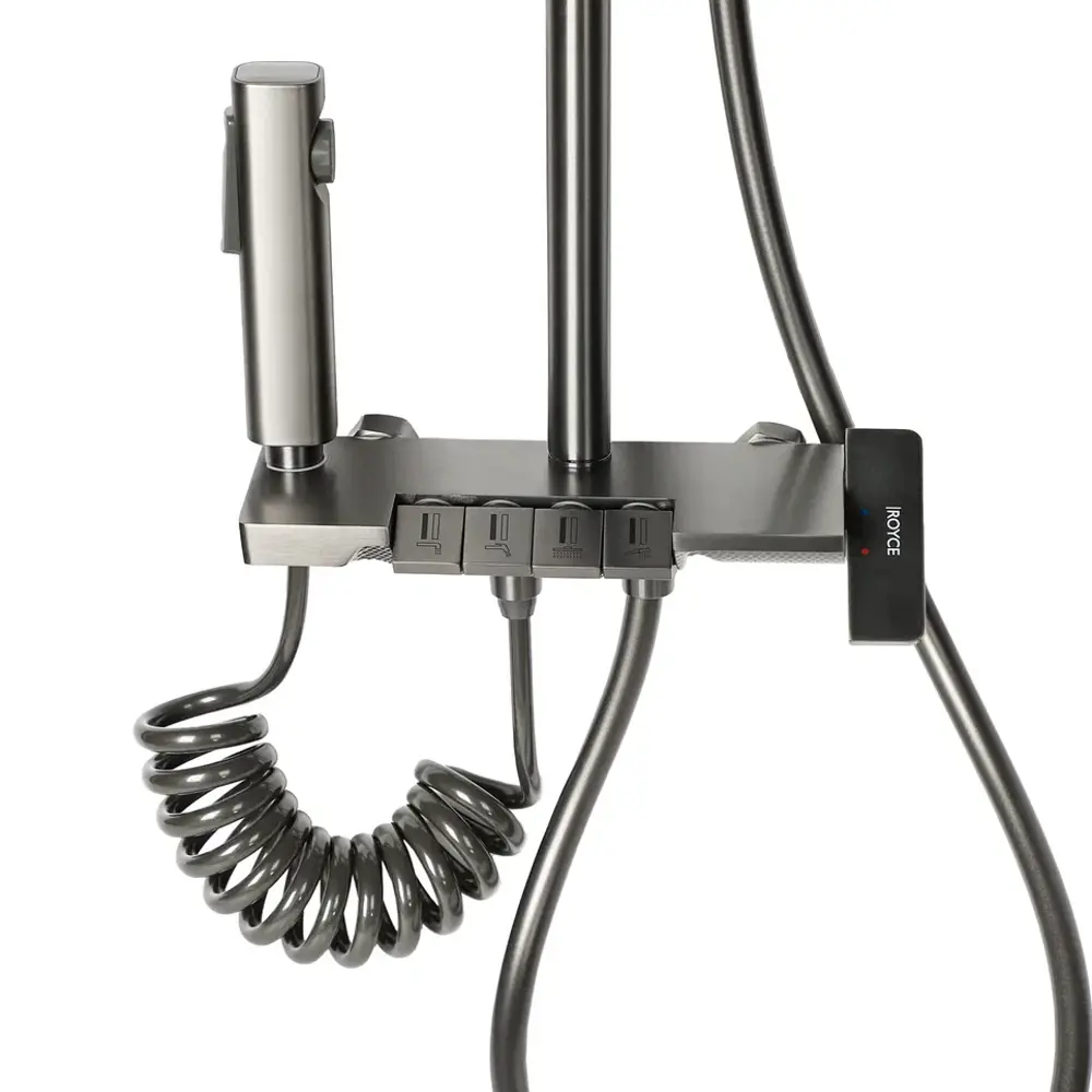 Фото 8 Душевая система Royce Abby RCS-110304GR с гигиеническим душем 1 режимная цвет серый матовый Фото 8 Душевая система Royce Abby RCS-110304GR с гигиеническим душем 1 режимная цвет серый матовый