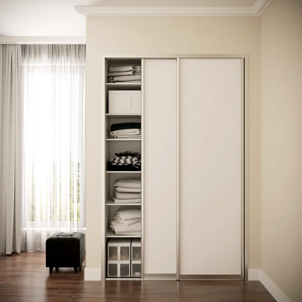 Фото 4 Дверь-купе 225.5x70.4 см МДФ цвет белый/серый Фото 4 Дверь-купе 225.5x70.4 см МДФ цвет белый/серый