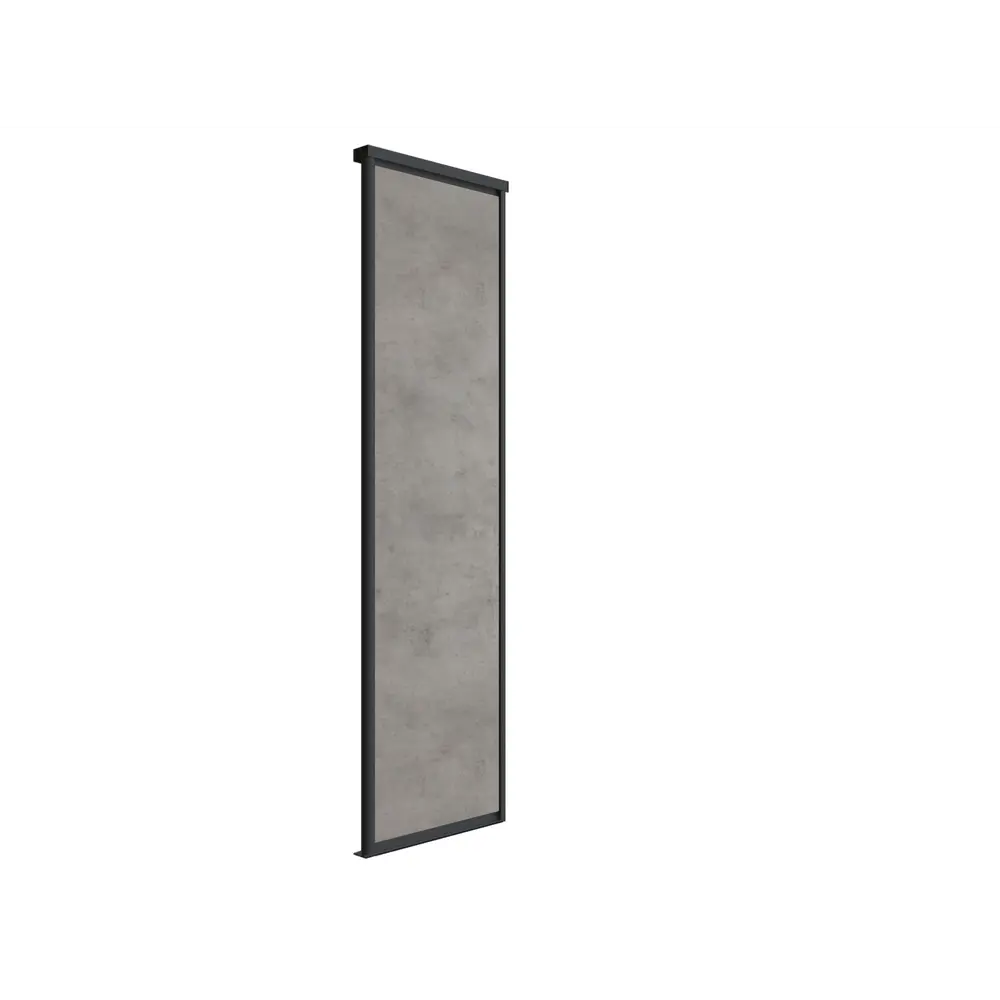 Фото Дверь-купе 255.5x80.4 см МДФ цвет бетон/черный Фото Дверь-купе 255.5x80.4 см МДФ цвет бетон/черный