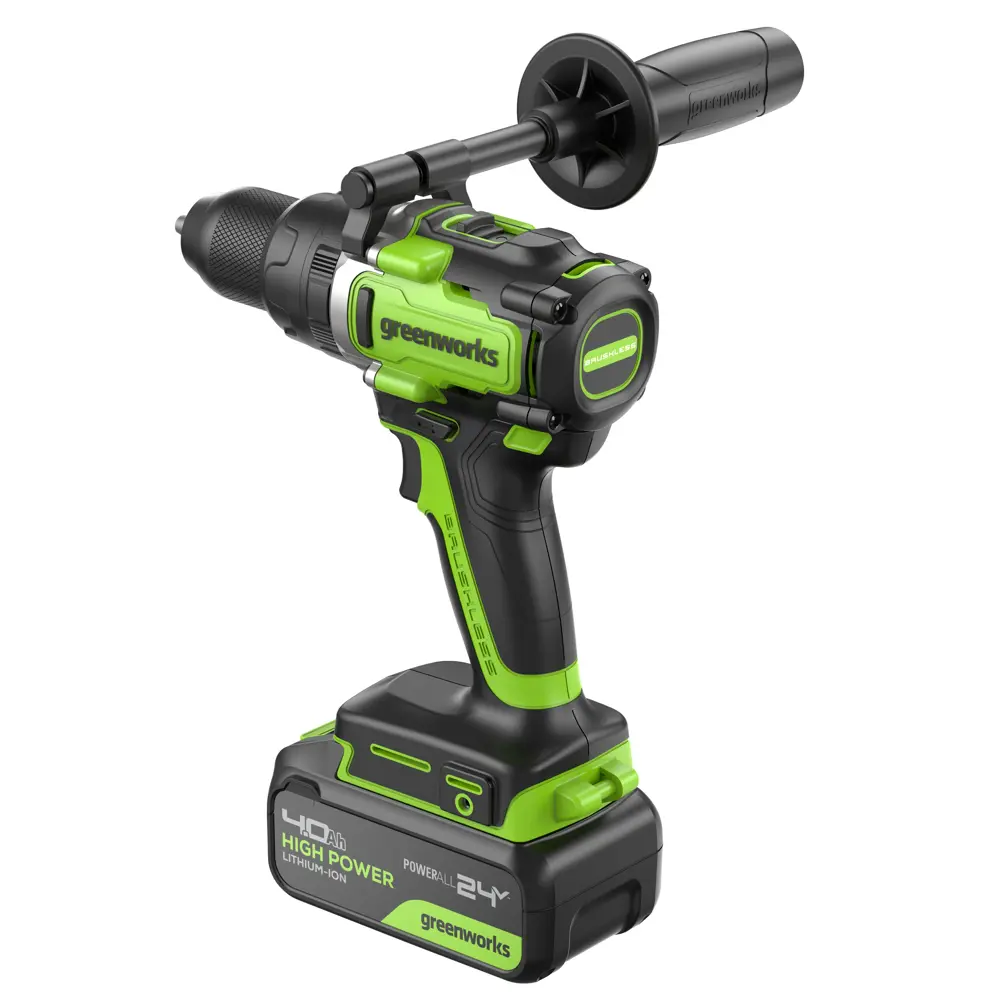 Фото 5 Дрель-шуруповерт аккумуляторная ударная бесщеточная Greenworks GD24DD140 3707607CUB, 24 В Li-Ion 1x4 Ач Фото 5 Дрель-шуруповерт аккумуляторная ударная бесщеточная Greenworks GD24DD140 3707607CUB, 24 В Li-Ion 1x4 Ач