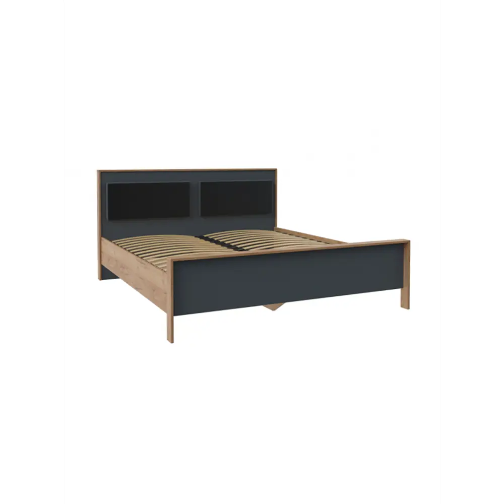Фото Кровать Росток Либерти 180x200 см цвет дуб крафт золотой/антрацит Фото Кровать Росток Либерти 180x200 см цвет дуб крафт золотой/антрацит