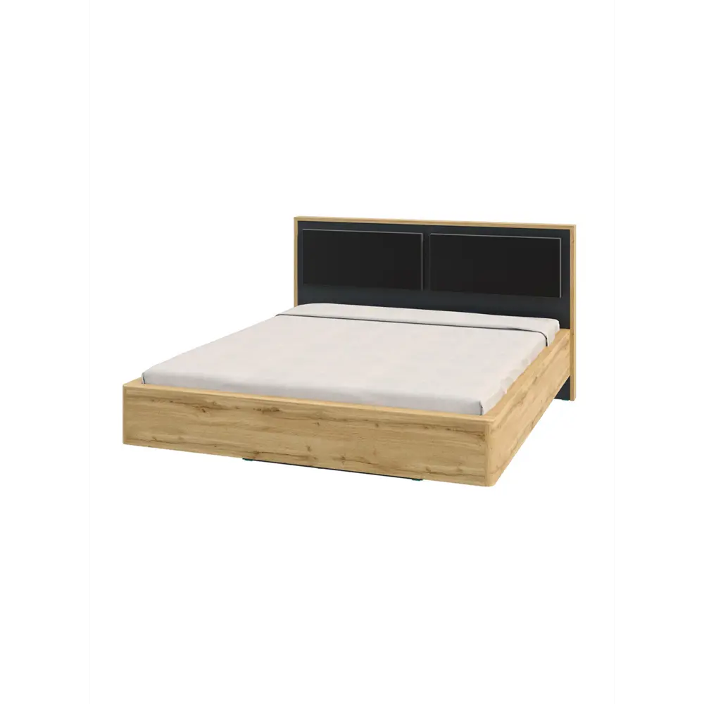 Фото Кровать Росток Либерти 140x200 см цвет дуб крафт золотой/антрацит Фото Кровать Росток Либерти 140x200 см цвет дуб крафт золотой/антрацит