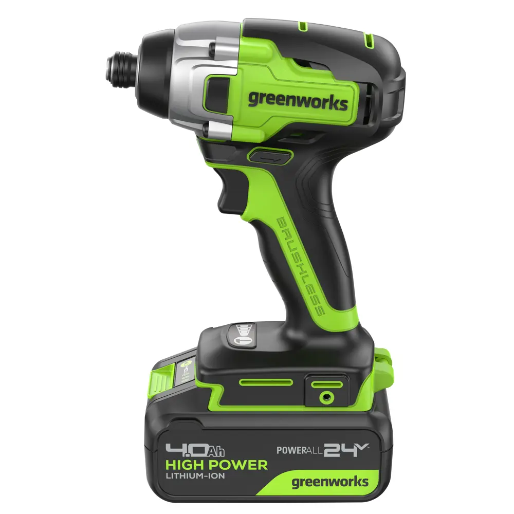 Фото 4 Винтоверт ударный аккумуляторный бесщеточный Greenworks GD24ID, 24 В Li-Ion 1x4 Ач