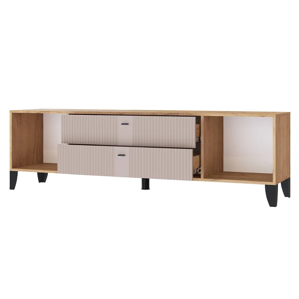 Фото 2 Тумба под телевизор Тэкс Парус-10 180.2х53х40 см ЛДСП цвет дуб крафт золотой/карбон латте Фото 2 Тумба под телевизор Тэкс Парус-10 180.2х53х40 см ЛДСП цвет дуб крафт золотой/карбон латте