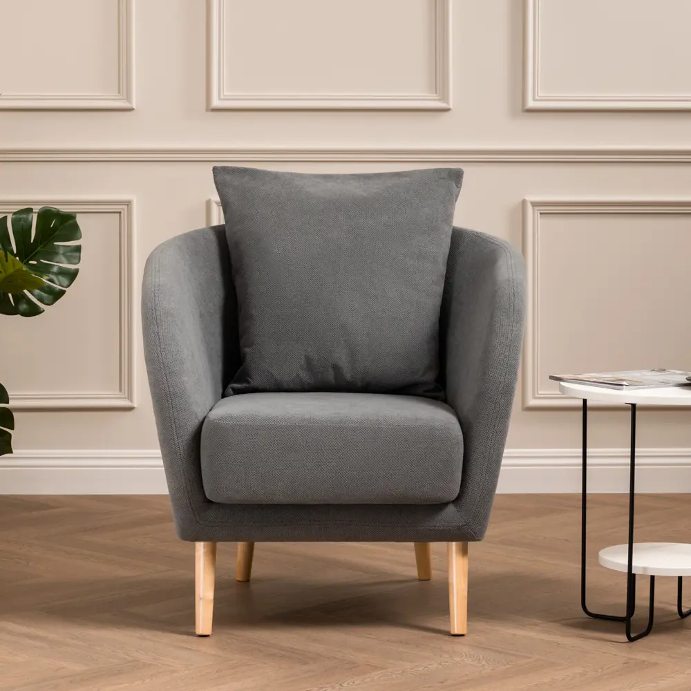 Фото 11 Кресло Egregor Кенни ТК 594 Mikea 6 77x78x81 см велюр цвет серый