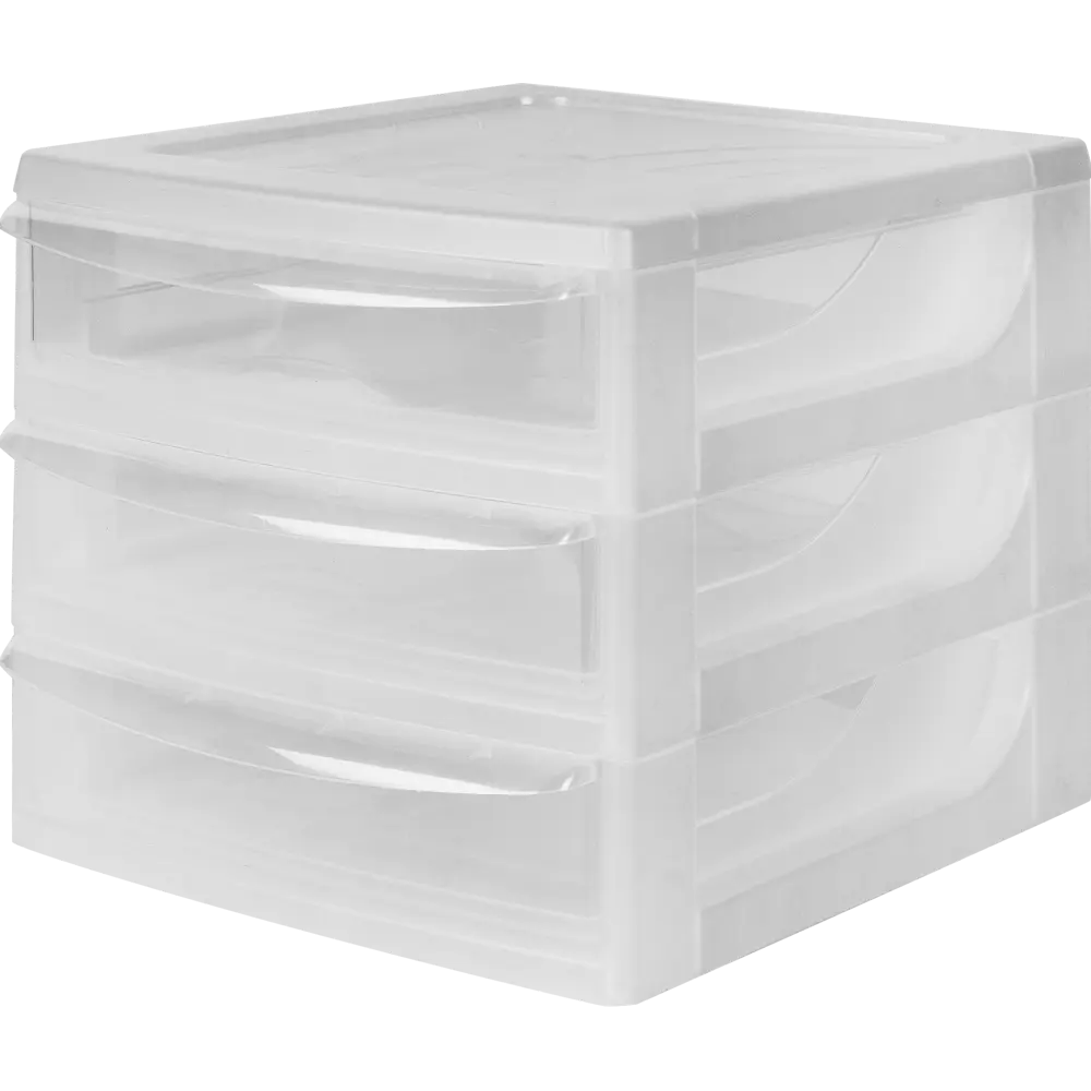 Фото 2 Органайзер настольный A6 3 ящика 17.5x21.4x18.6 см полипропилен цвет прозрачный
