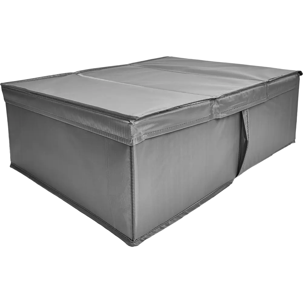 Фото 2 Короб для хранения с крышкой 55x18x39 см полиэстер цвет серый Фото 2 Короб для хранения с крышкой 55x18x39 см полиэстер цвет серый