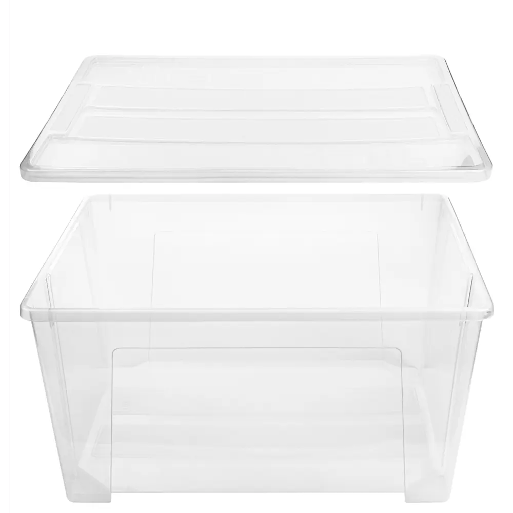 Фото 5 Ящик универсальный Tex-Box 78.5x58.8x40.5 см с крышкой полипропилен цвет прозрачный Фото 5 Ящик универсальный Tex-Box 78.5x58.8x40.5 см с крышкой полипропилен цвет прозрачный