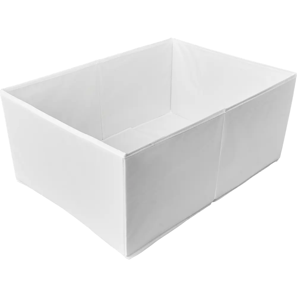 Фото 2 Короб для хранения без крышки 55x25x39 см полиэстер цвет белый Фото 2 Короб для хранения без крышки 55x25x39 см полиэстер цвет белый