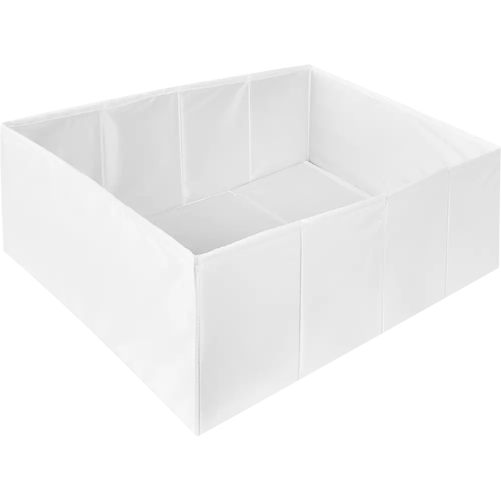 Фото 6 Короб для хранения без крышки 55x25x39 см полиэстер цвет белый Фото 6 Короб для хранения без крышки 55x25x39 см полиэстер цвет белый