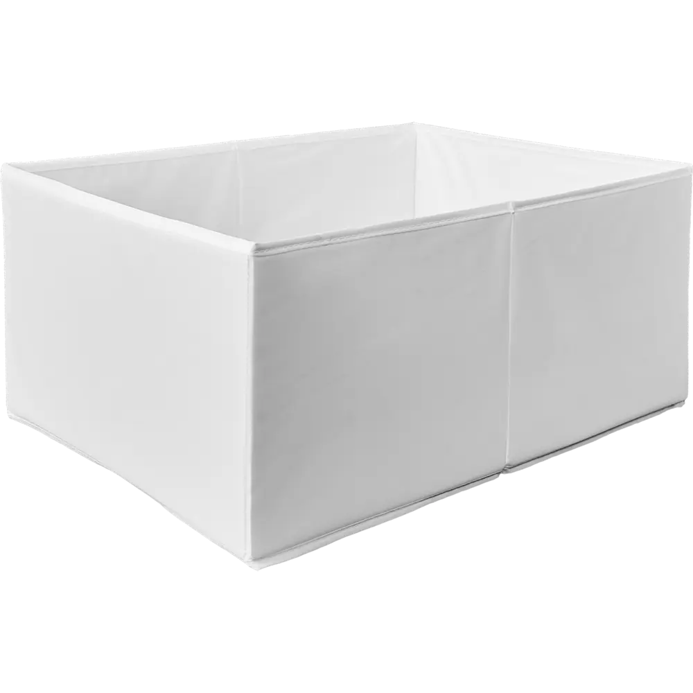 Фото 3 Короб для хранения без крышки 55x25x39 см полиэстер цвет белый Фото 3 Короб для хранения без крышки 55x25x39 см полиэстер цвет белый