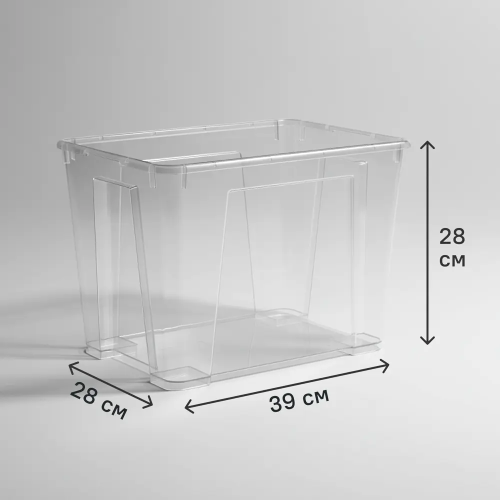 Фото Контейнер с крышкой 39x28x28 см 22 л полипропилен цвет прозрачный Фото Контейнер с крышкой 39x28x28 см 22 л полипропилен цвет прозрачный